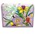 Billetera bifold de lona y cuero Gucci Flora Púrpura