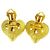 Chanel Vintage CC Heart Clip-On Metal Small Golden - view 3