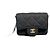 Borsa a cintura micro mini in tessuto jersey trapuntato nero Chanel