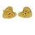 Chanel Vintage CC Heart Clip-On Metal Small D'oro - vista 4