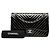 Chanel Noir Jumbo Classique Chevron en Cuir Verni Double Rabat - vue 8