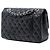 Chanel Nero Medio Classico Perforato in Agnello Doppio Faldone - vista 2