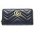 Cartera larga de cuero negro Gucci Marmont