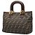 Borsa Fendi Zucca Marrone e Nera in Pelle e Tela Nero - vista 2
