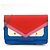 Borsa a spalla in pelle Bugseye con catena Fendi Blu