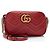 Borsa a tracolla Gucci Matelassé in pelle GG Marmont piccola Rosso