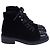 Timeless Botas de combate de terciopelo negro con logo CC entrelazado de Chanel