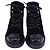 Timeless Botas de combate de terciopelo negro con logo CC entrelazado de Chanel - vista 2