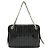 Chanel Leder Schultertasche mit Kette Schwarz