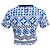 Twist Camiseta de cuello redondo en algodón azul con estampado Monogram Louis Vuitton - vista 3
