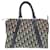 Dior Trotter Canvas Leather Boston Bag Blue Beige Navy blue Cloth  ref.2654051