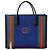 Borsa a mano in tela e pelle Gucci Nero Rosso Blu Verde Blu navy