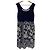 Autre Marque Leinen-Spitzenkleid VIVIENNE TAM Weiß Blau Marineblau