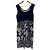 Autre Marque Leinen-Spitzenkleid VIVIENNE TAM Weiß Blau Marineblau - Ansicht 3