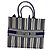 Christian Dior Große Dior Book Tote aus marineblauem Baumwollstoff