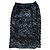 Falda Chanel efecto envolvente de piel negra con CC Negro