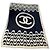 Stola Chanel in cashmere e seta blu marino ed ecru Blu navy