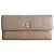 Timeless Chanel Cartera larga de piel de cordero camelia grabada gris