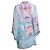 Camilla, vestito kimono multicolore Blu - vista 3