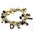 Delizioso bracciale DOLCE & GABBANA acciaio dorato charms "Desire" Nero Bianco D'oro