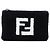 Pochette piatta FF in shearling nero Fendi