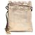 Gucci Gold Metallic Leder Zugbeutel Golden