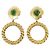 Pendientes de clip dorados y verdes de Chanel