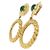 Pendientes de clip dorados y verdes de Chanel - vista 2