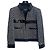 Chanel 17B Metropolitan Checker Sequin Leather Trim Zip Up Jacket FR 42 Black White