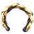 Pulseira de corrente trançada em couro banhada a ouro da Chanel Dourado