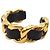 Pulseira de corrente trançada em couro banhada a ouro da Chanel Dourado - vista 3