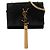 Saint Laurent Schwarz Klein Wildleder Monogramm Kate Quaste Umhängetasche