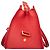 Borsa tote Downtown in pelle rossa con monogramma Saint Laurent Rosso - vista 7