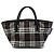 Borsa in nylon con motivo check nero Burberry