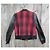 Maje Biker Jacket Black and Red Wool and Lamb Leather - view 2