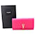 Yves Saint Laurent SAINT LAURENT PARIS Portefeuille Y-Line à Rabat - Cuir Rose  - vue 3