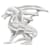 Hermès Talisman Drache Brosche Silber Metallisch Metall