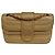 Timeless Chanel mittelgroße Vintage gesteppte Lammleder Umhängetasche Beige