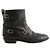 Giuseppe Zanotti Botas de couro pretas com fivelas Preto