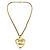 Pendente in metallo a forma di cuore CC di Chanel D'oro