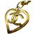 Pendente in metallo a forma di cuore CC di Chanel D'oro - vista 2