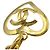 Pendente in metallo a forma di cuore CC di Chanel D'oro - vista 4