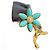 Christian Lacroix · Spilla Vintage · Fiore con Accento Turchese