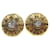 Chanel CC Round Metal and Crystal D'oro