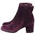 Botines de tacón bloque Margaux en terciopelo burdeos de Gianvito Rossi Roja - vista 4