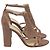 Sandali con tacco e dettaglio intrecciato in pelle marrone Alexandre Birman Rosso