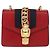 Borsa a spalla mini Gucci Sylvie Chain in pelle Rosso