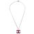 Pendente Chanel CC in metallo Argento