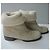 CHANEL Hellbeige Wildlederstiefel mit Schafsleinen Größe 40 IT - Ansicht 3