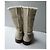 CHANEL Hellbeige Wildlederstiefel mit Schafsleinen Größe 40 IT - Ansicht 5